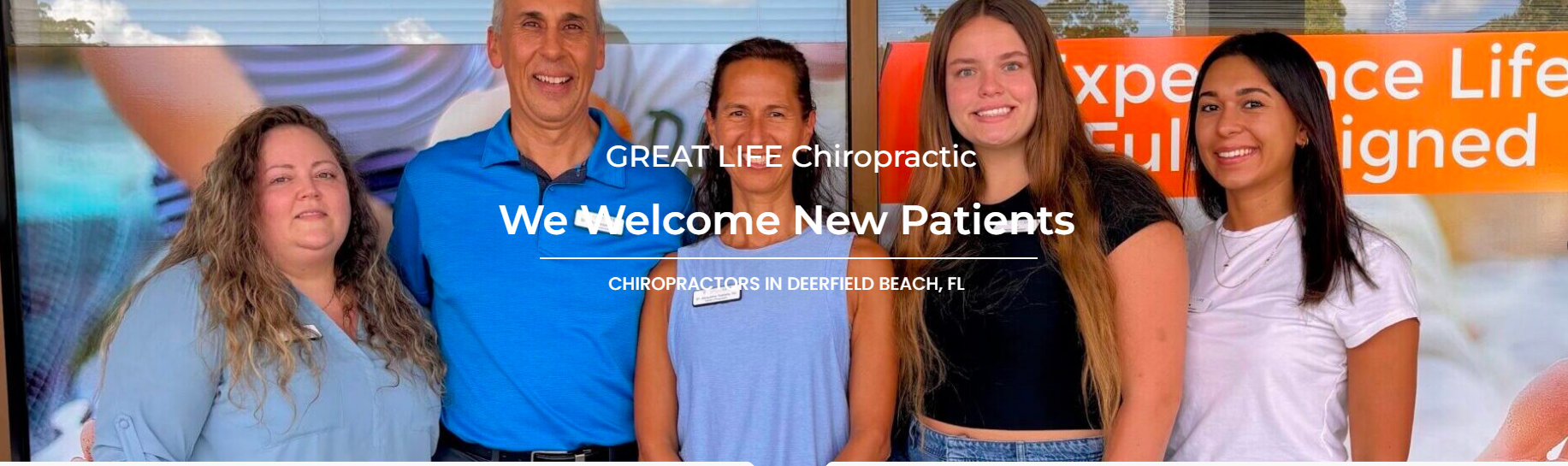 The Great Life Chiropractic team welcoming new patients in Deerfield Beach, FL