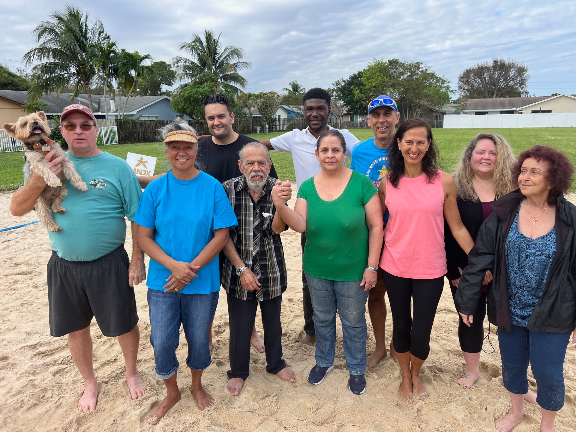 DrSandx barefoot sand class with patients of all ages in South Florida